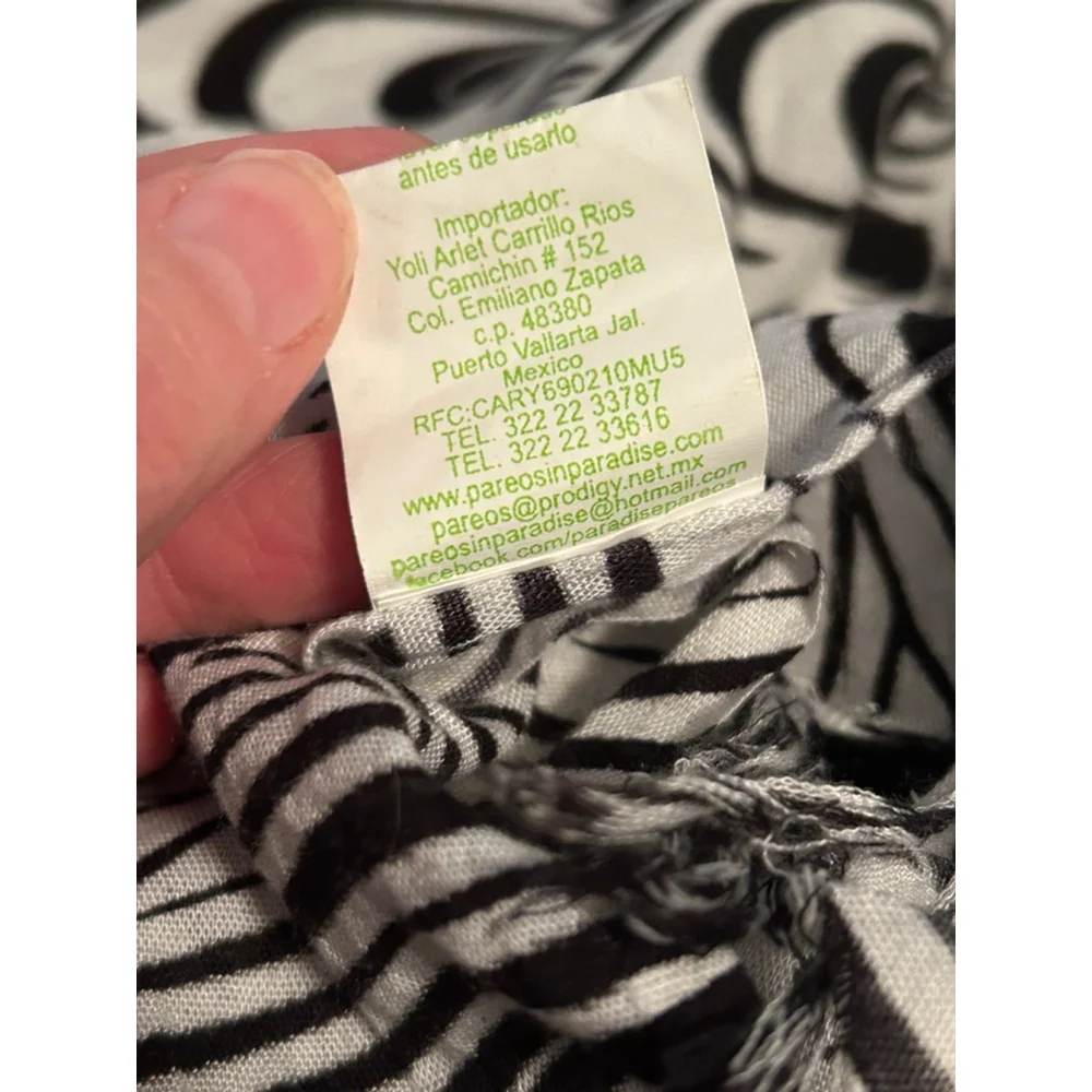 Pareos in Paradise Wrap Pants Black White Peacock One Size Rayon - Picture 7 of 9